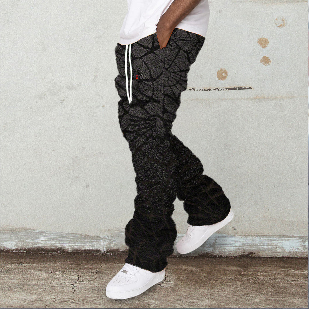 print polar fleece print trousers