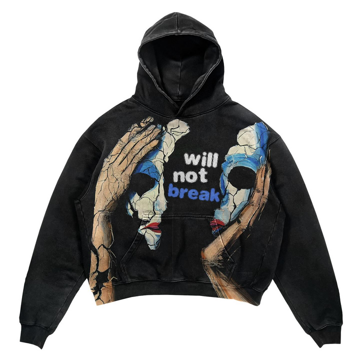 Mask retro print hoodie