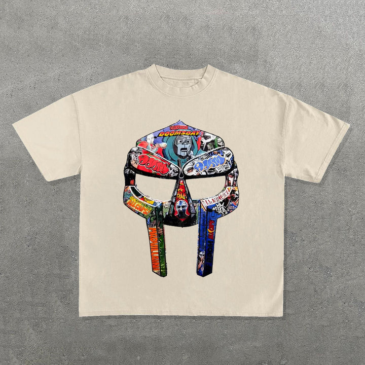 Mask Print Short Sleeve T-Shirt