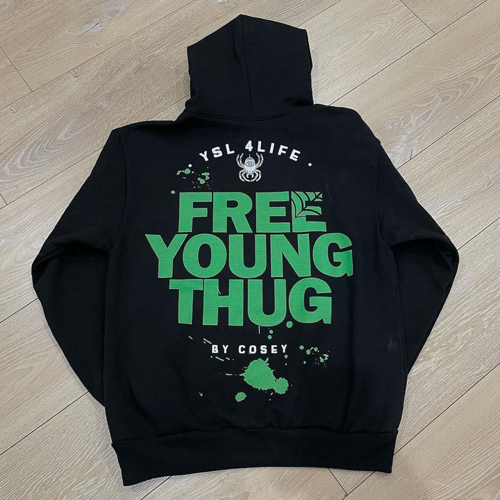 Free Young Thug Print Long Sleeve Hoodies