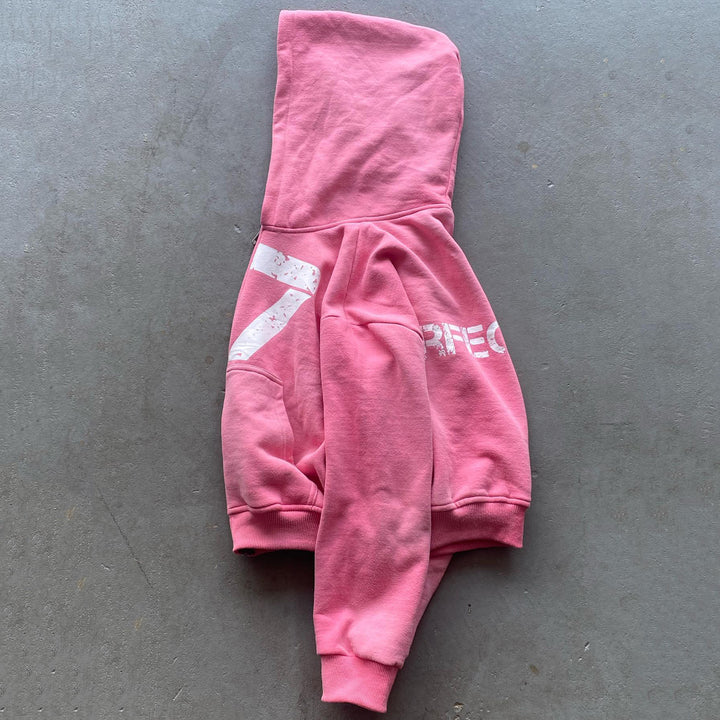 Casual Street Print Zip Hoodie