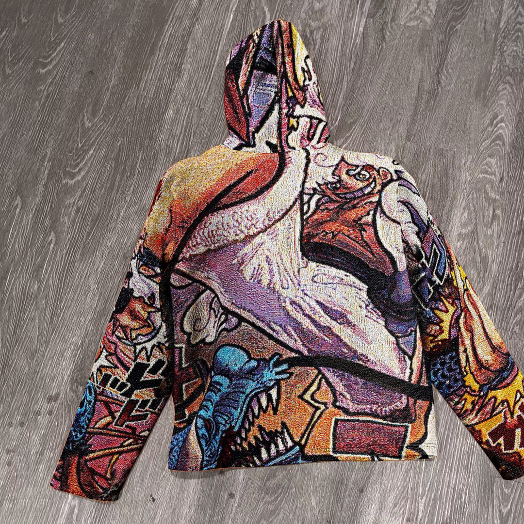 Minnika graphic comic tapestry hoodie