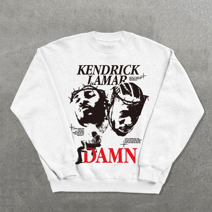 Casual Damn Printed Crew Neck Sweatshirt