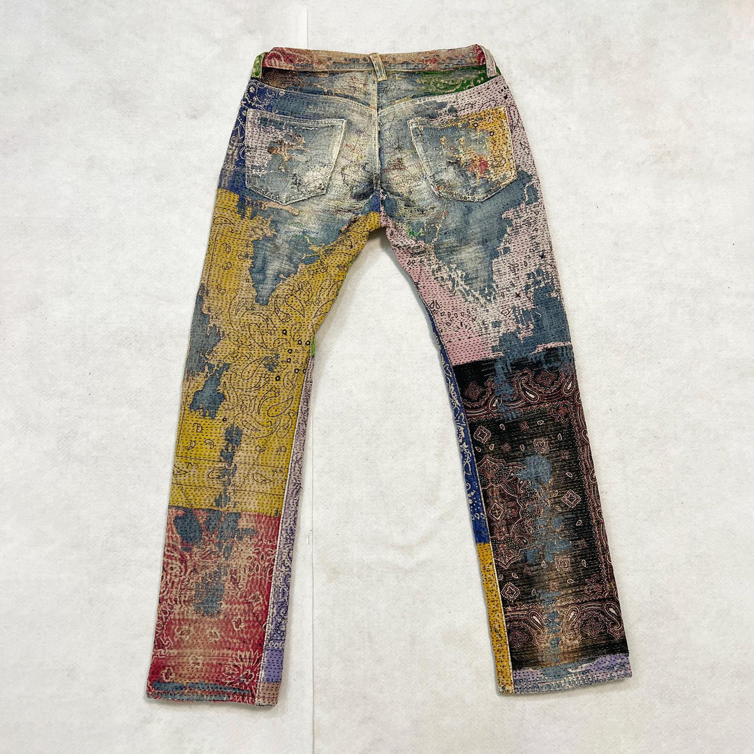 Contrast color noble luxury street jeans