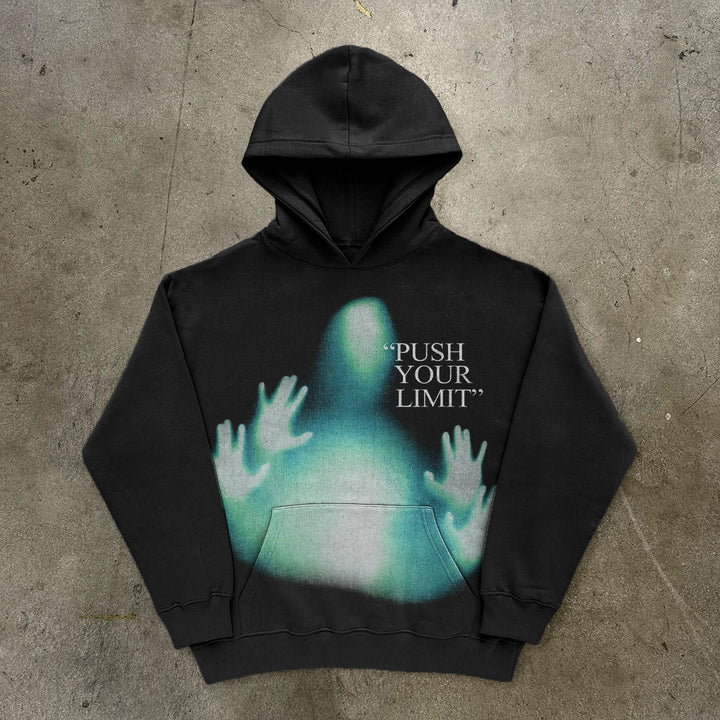 Push Your Limit Print Long Sleeve Hoodies