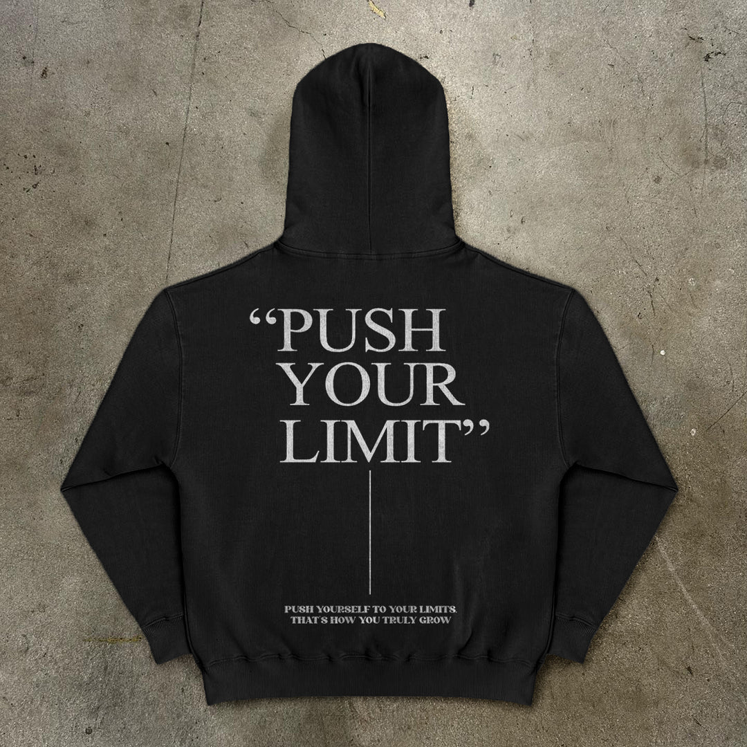 Push Your Limit Print Long Sleeve Hoodies