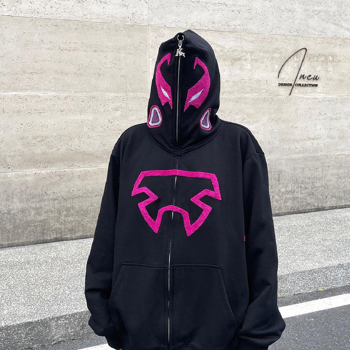 Spider-Man Trendy Contrast Color Full-Zip Hoodie