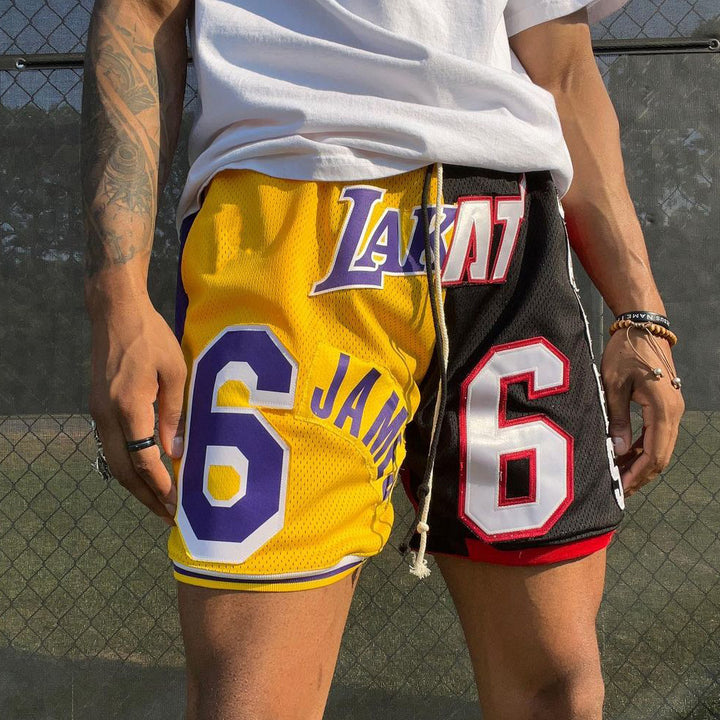 New splicing No. 6 street basketball breathable shorts