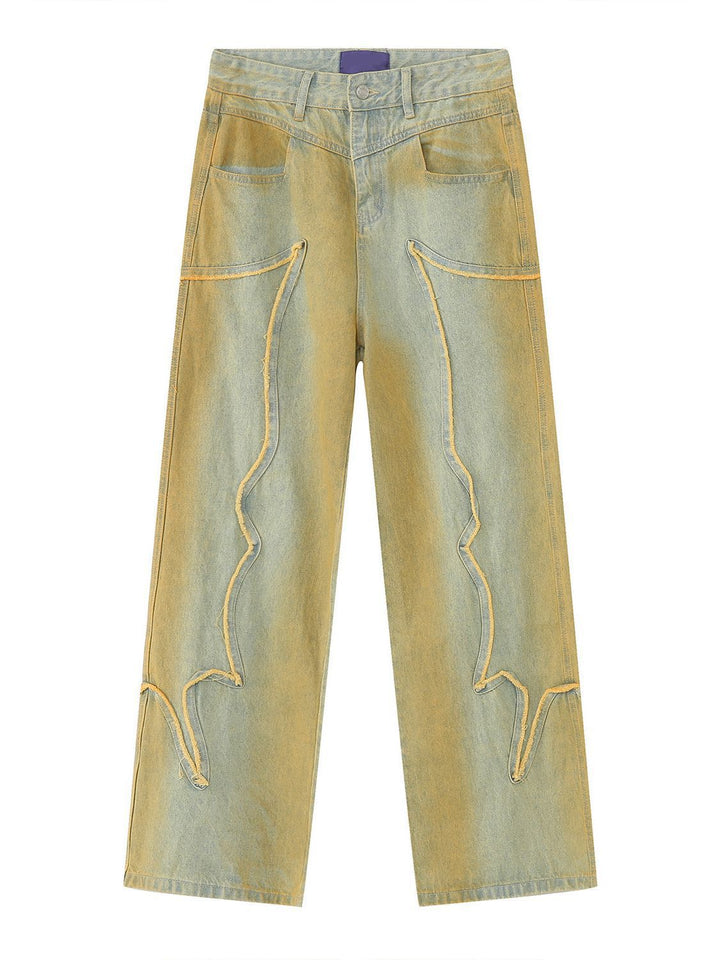 High Street Retro Washed Distressed Loose Jeans