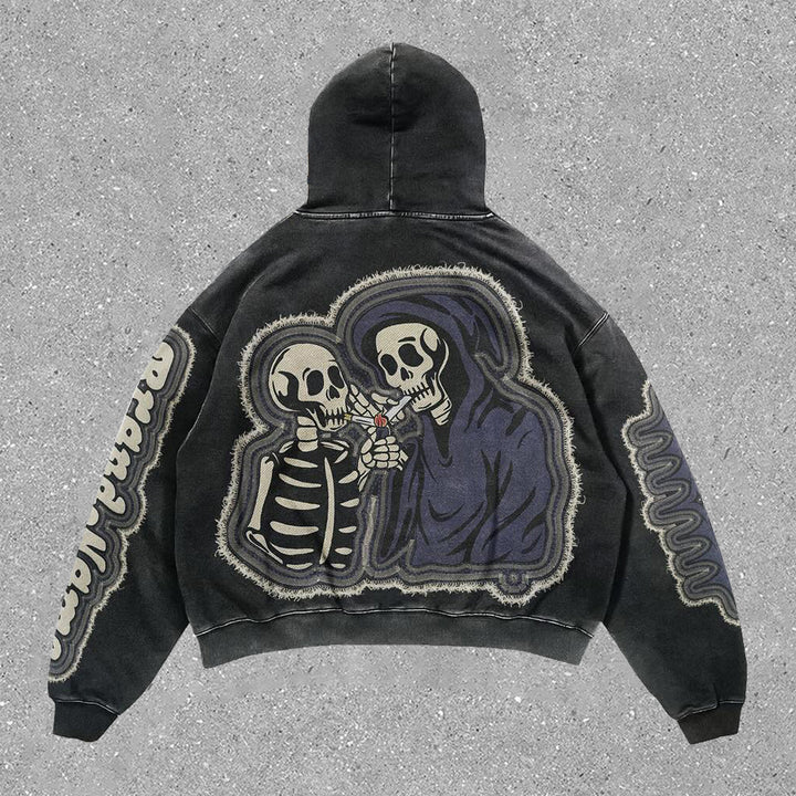 vintage skull hoodie