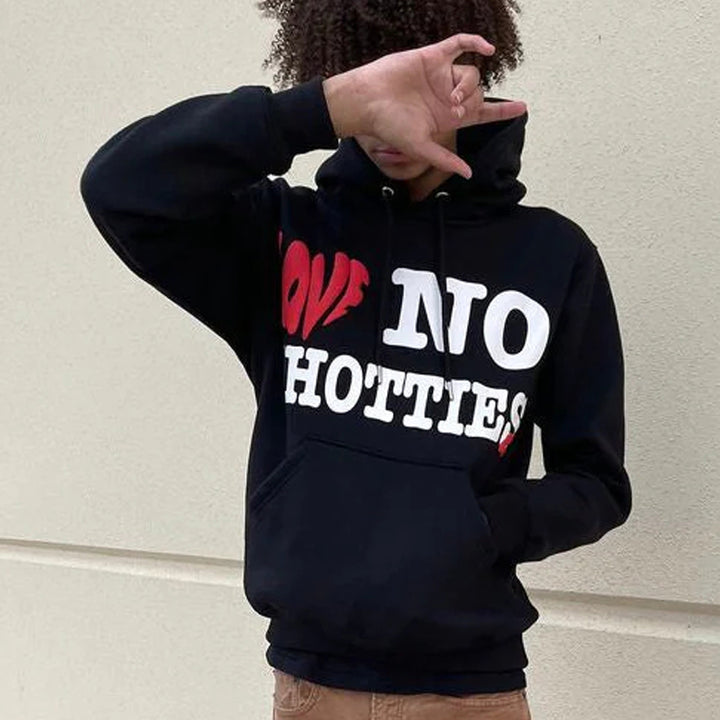 Love no thotties printed hoodie