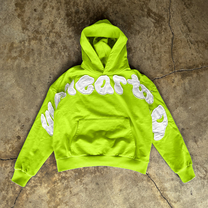 Casual street patchwork lettering hoodie