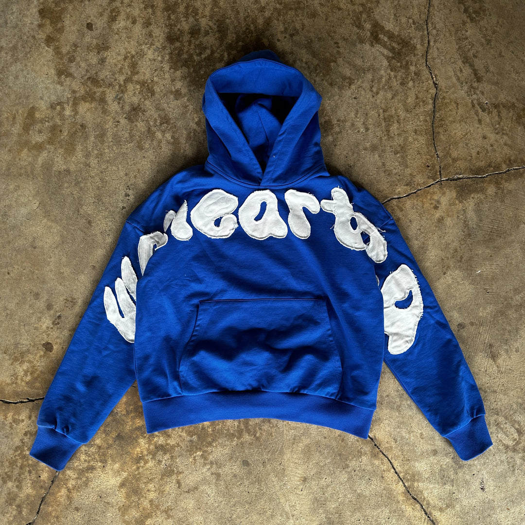 Casual street patchwork lettering hoodie