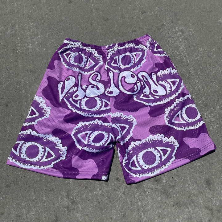 Casual Retro Eye Shorts