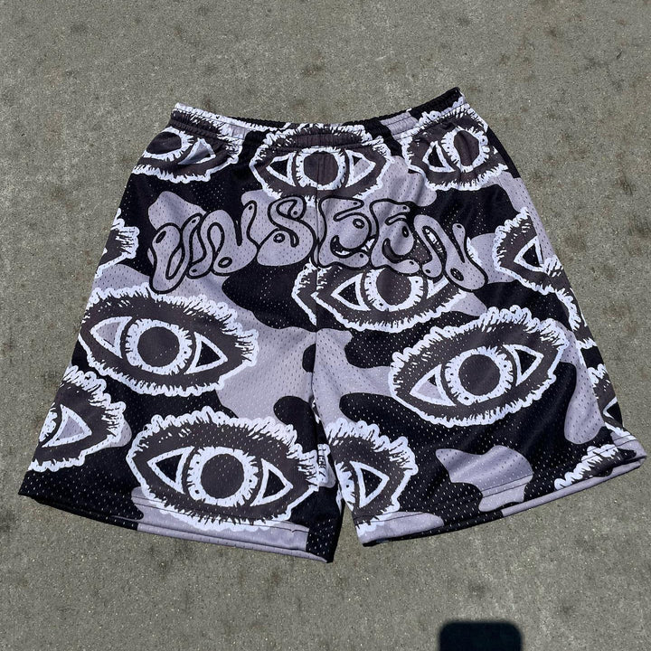 Casual Retro Eye Shorts