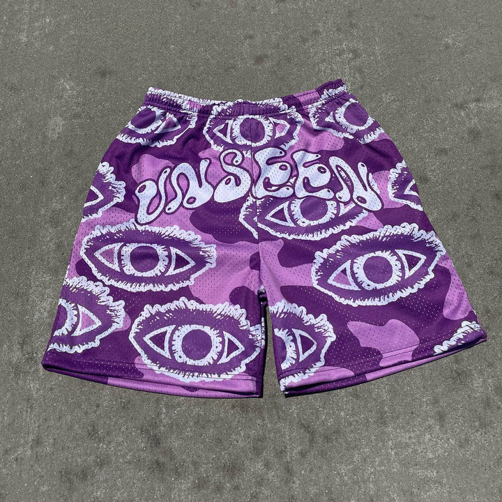 Casual Retro Eye Shorts