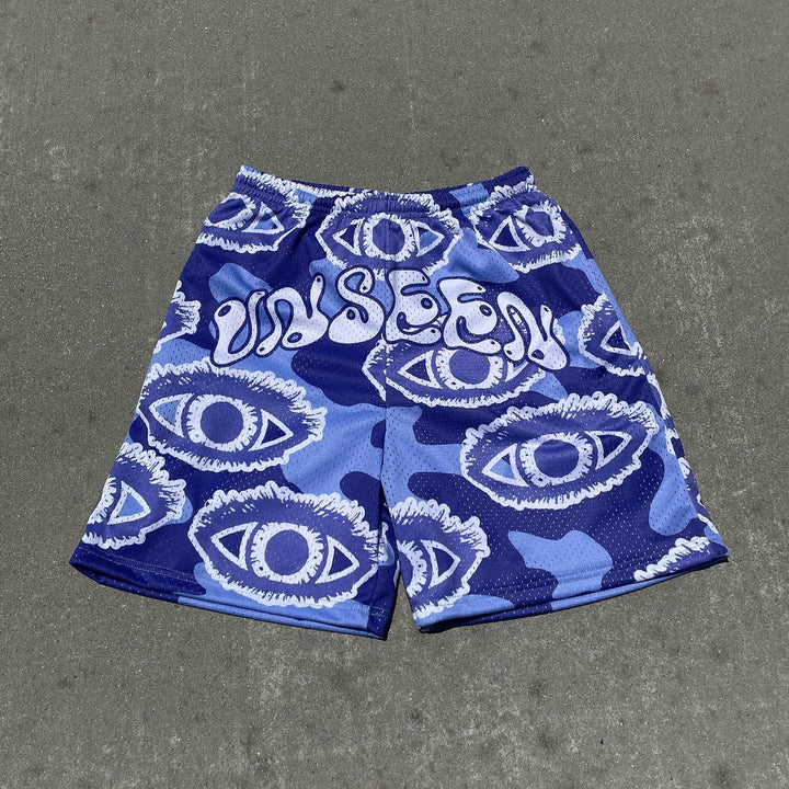 Casual Retro Eye Shorts