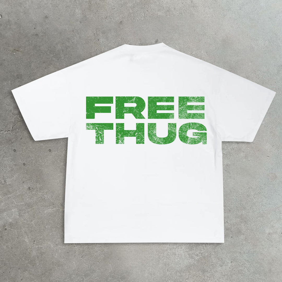 Free thug printed T-shirt