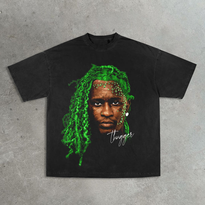 Free thug printed T-shirt