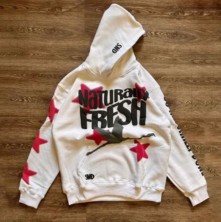 Retro comfortable casual printed hoodie