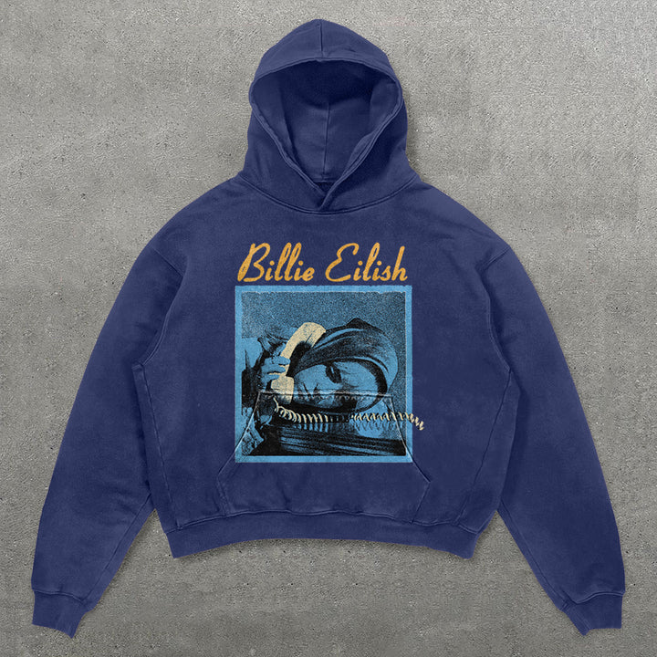 Billie Eilish Print Long Sleeve Hoodies