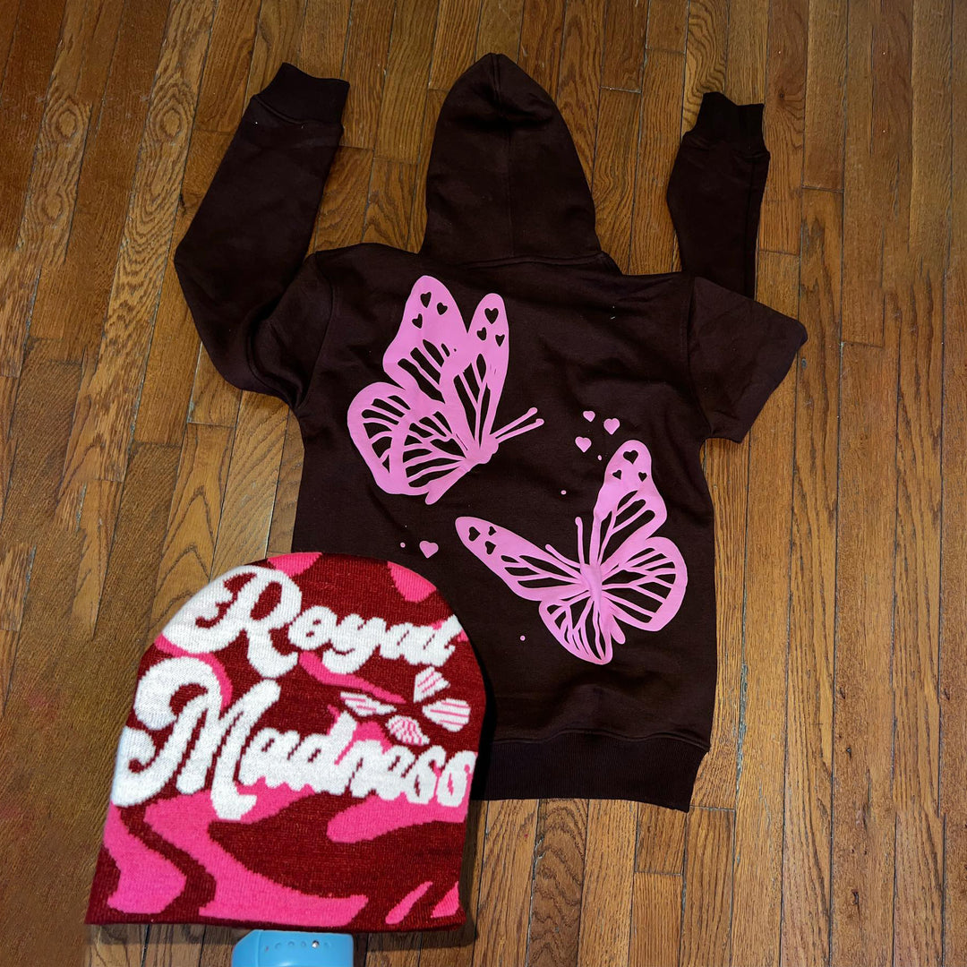 Slouchy Alphabet Butterfly Hoodie