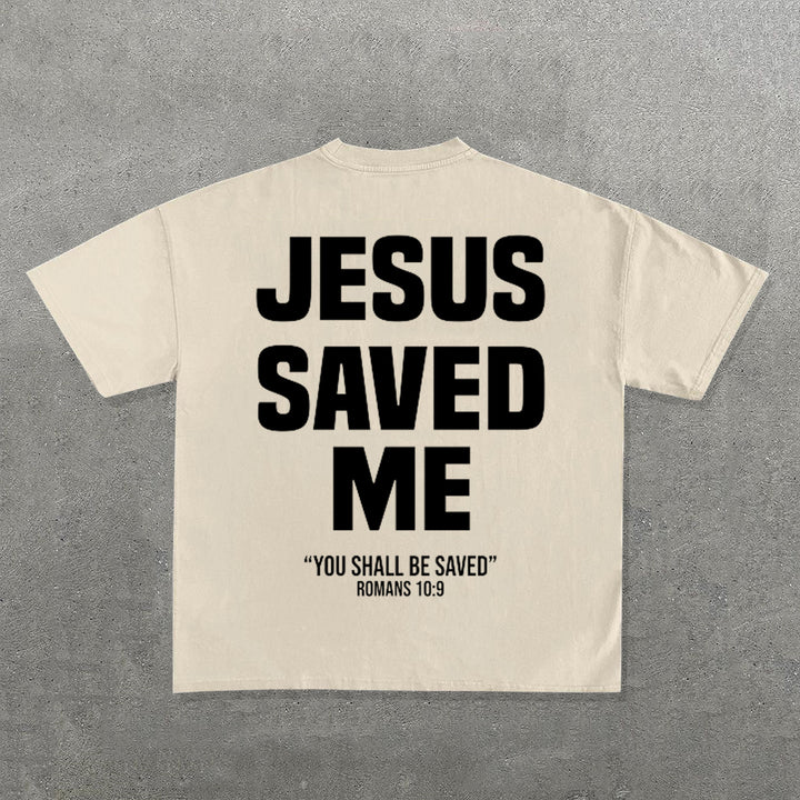 Jesus Saved Me Print Short Sleeve T-Shirt