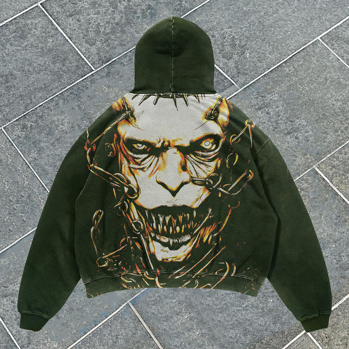 Zombie print casual street sports hoodie