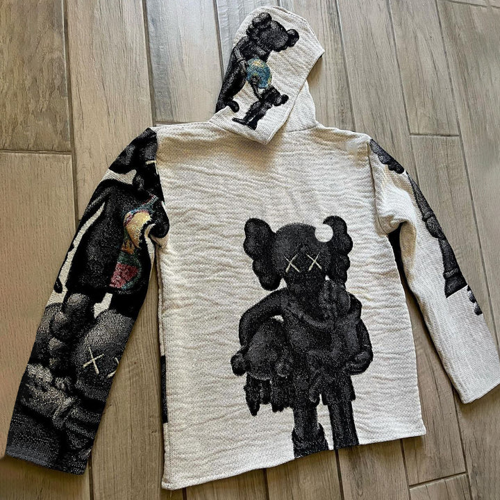 Retro Cartoon Pattern Casual Tapestry Hoodie