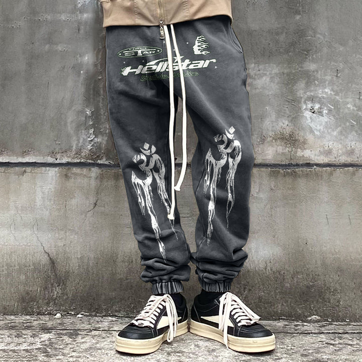 Trendy printed hip-hop trousers