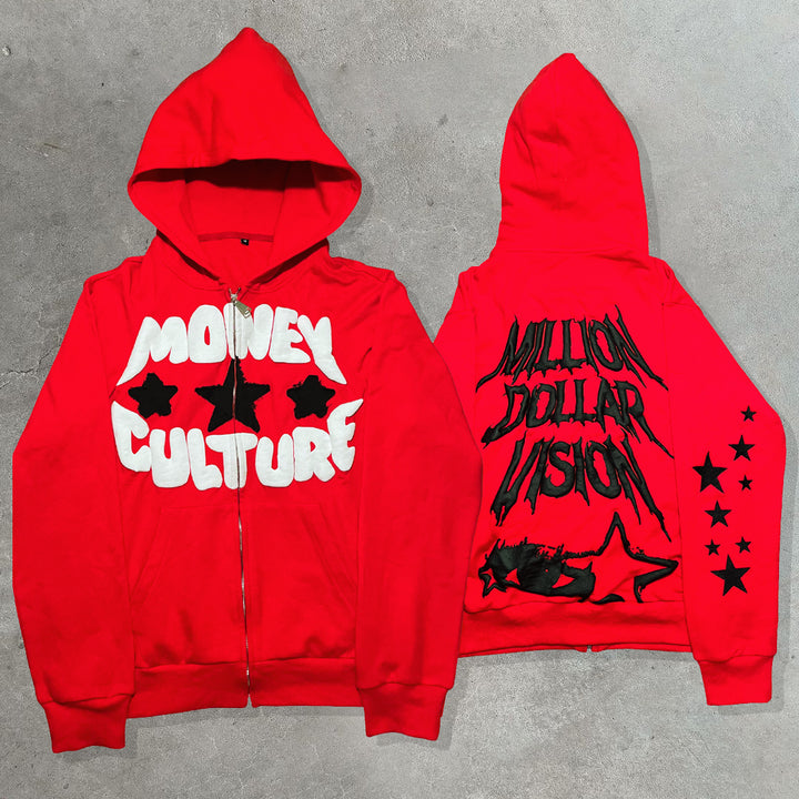 Millioim dollar vision casual street zip hoodie