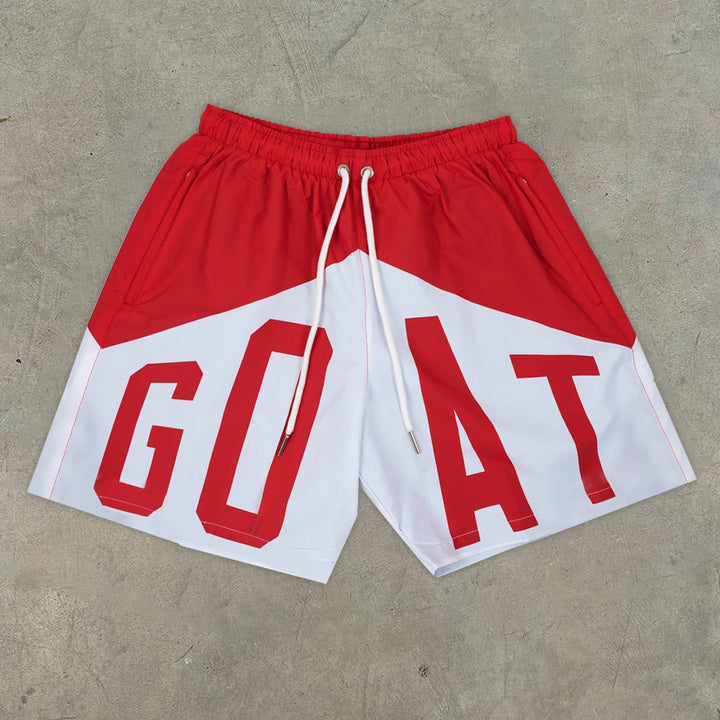 Relaxed statement color block goat shorts