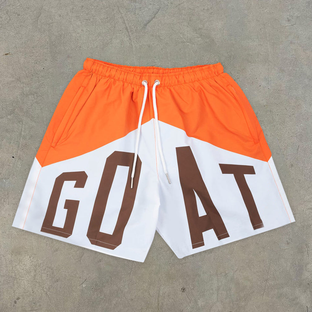 Relaxed statement color block goat shorts