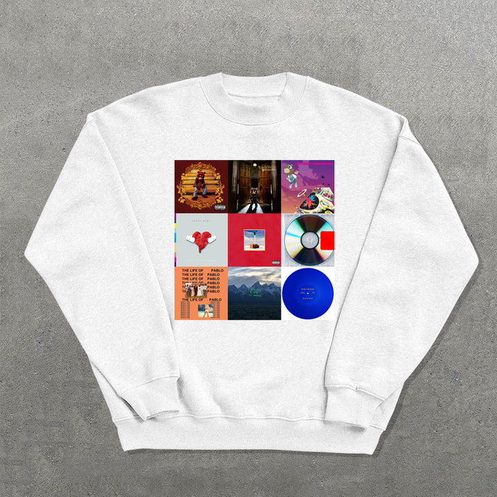 Album Printed Crew Neck Sweatshirt