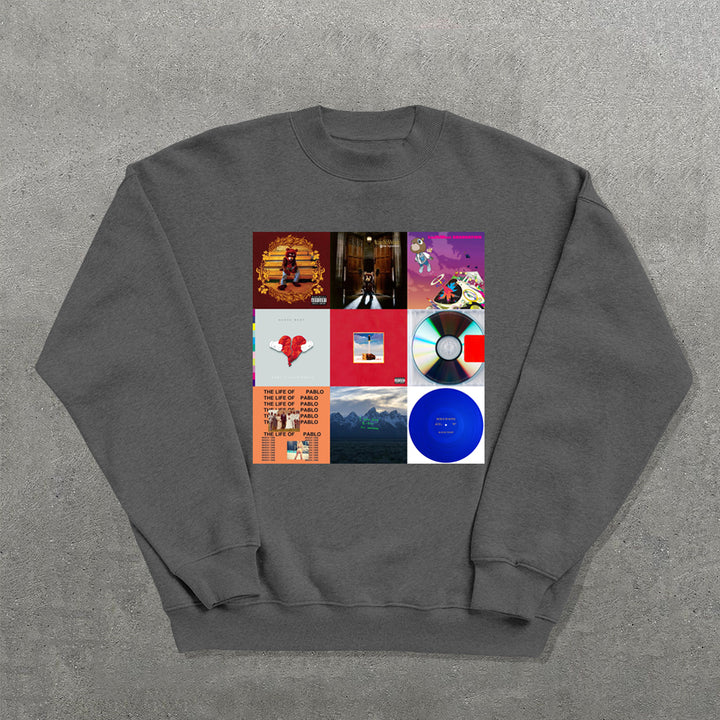 Album Printed Crew Neck Sweatshirt