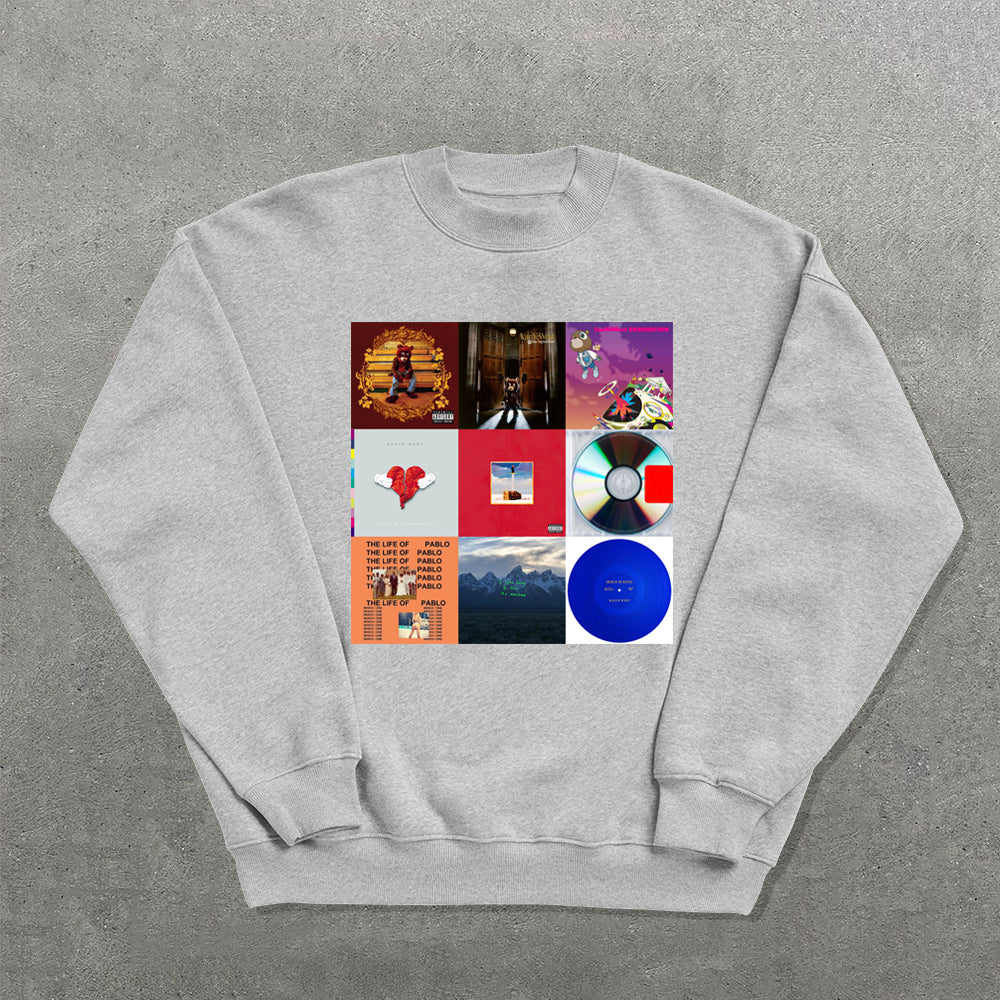 Album Printed Crew Neck Sweatshirt