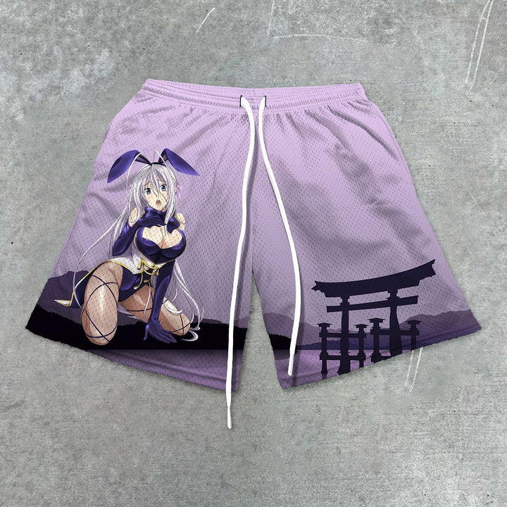 Bunny Girl Purple Mesh Shorts - boasready