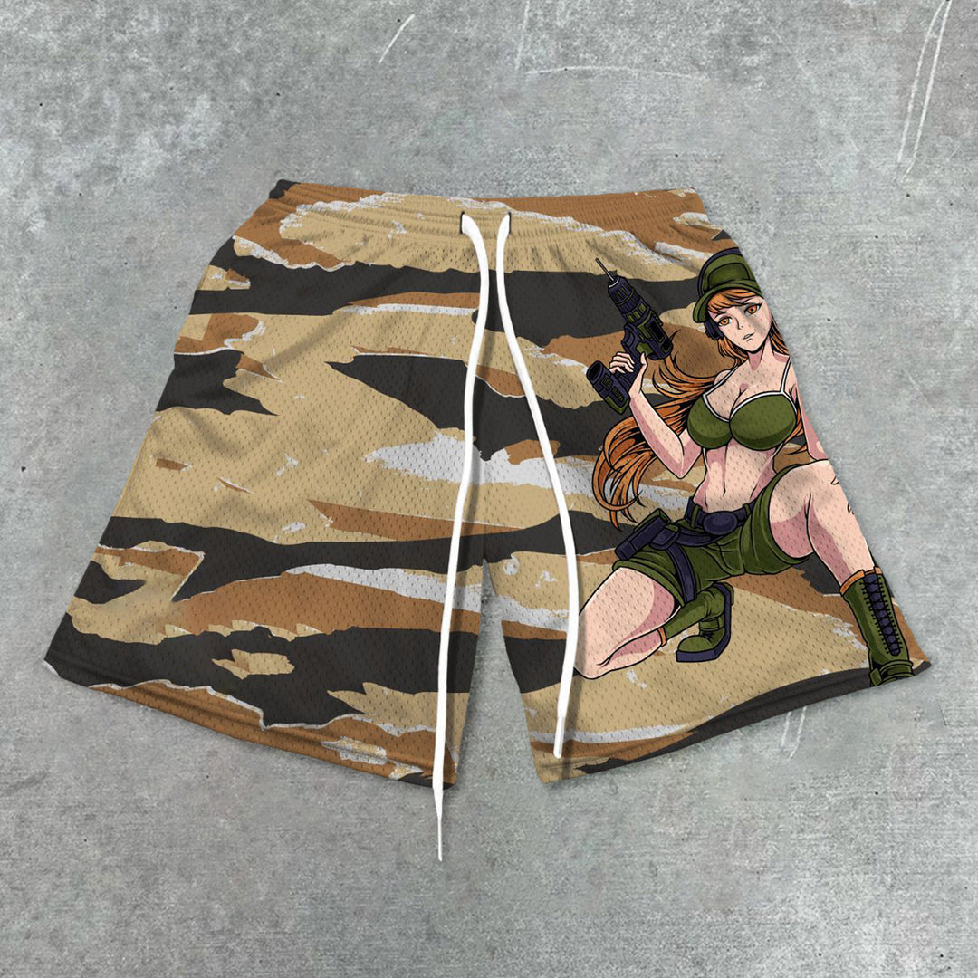 Fashion brand pattern cartoon mesh shorts - boasready