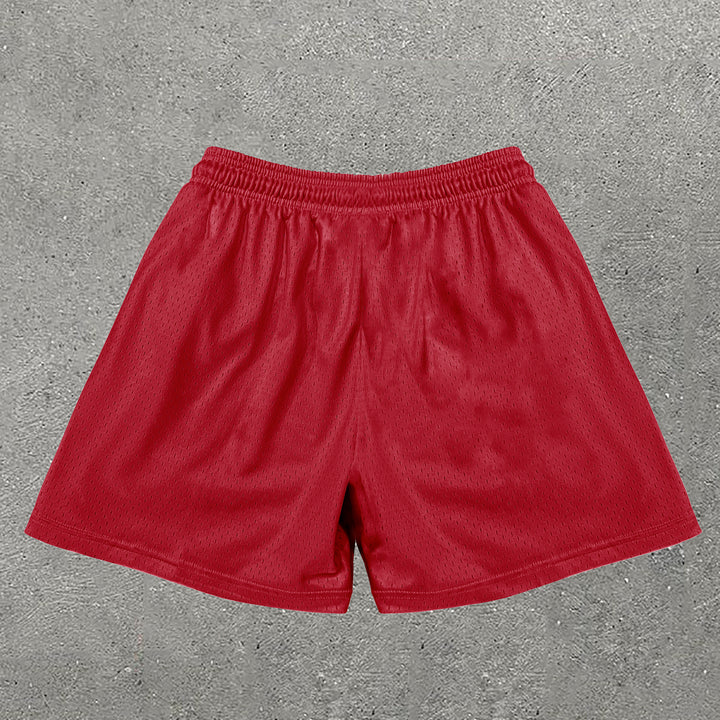 Casual Good Luck Chinese Print Shorts