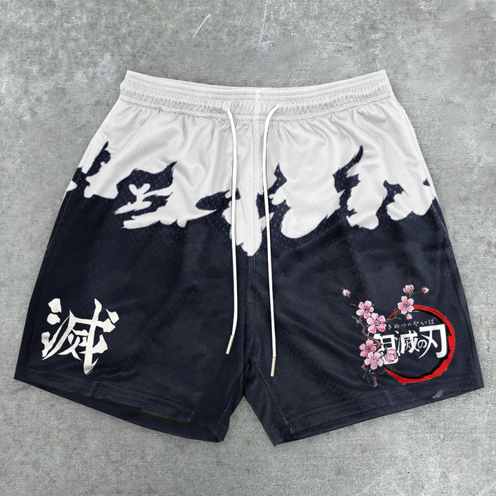 Demon Slayer: Yaba Print Mesh Shorts