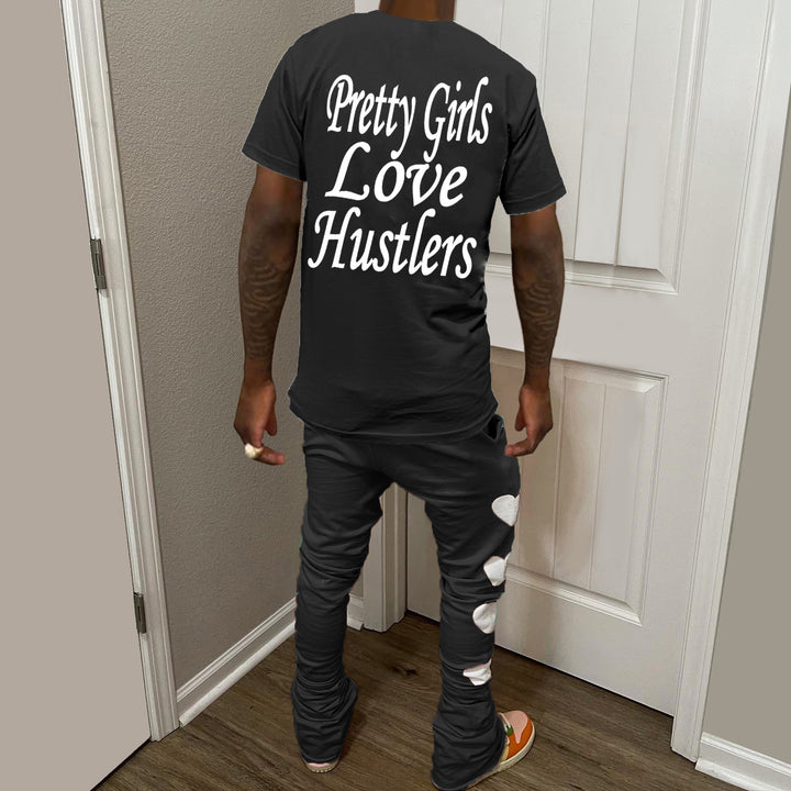 Pretty Girls Love Hustlers Print Two Piece Set