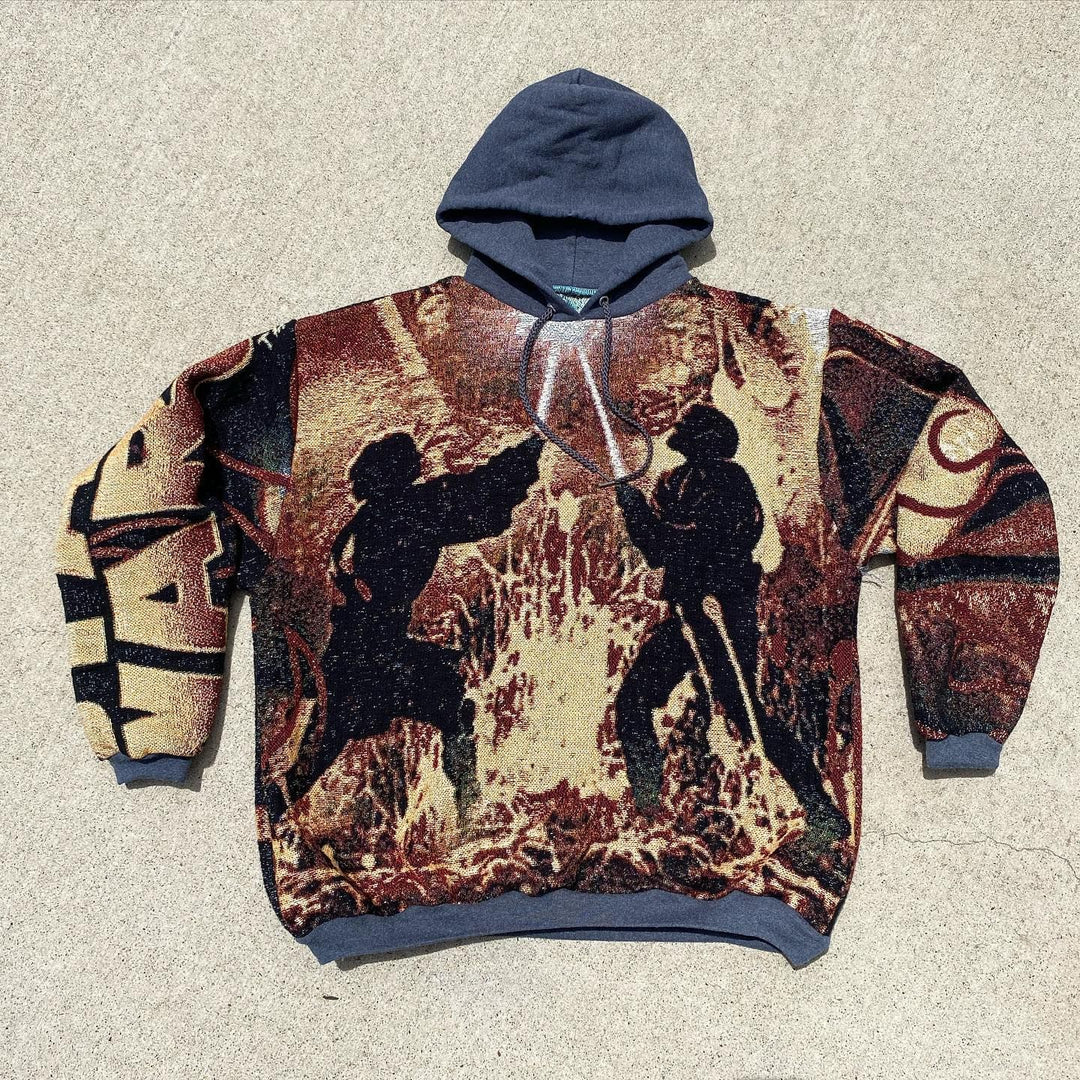 Fashion Retro Print Casual Long Sleeve Hoodie - boasready