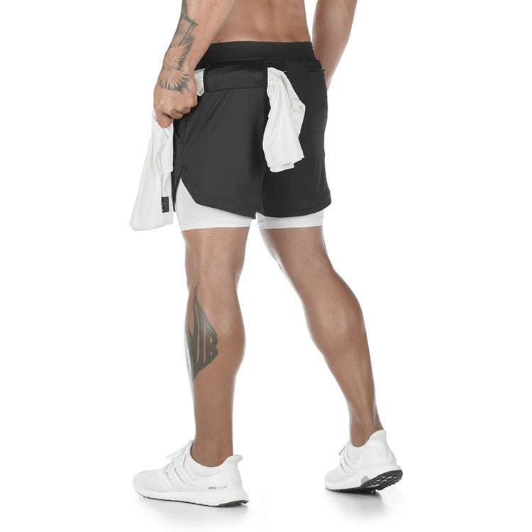 Casual Double Layer Quick Drying Breathable Sports Shorts