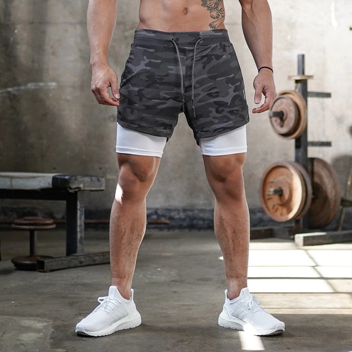 Casual Double Layer Quick Drying Breathable Sports Shorts