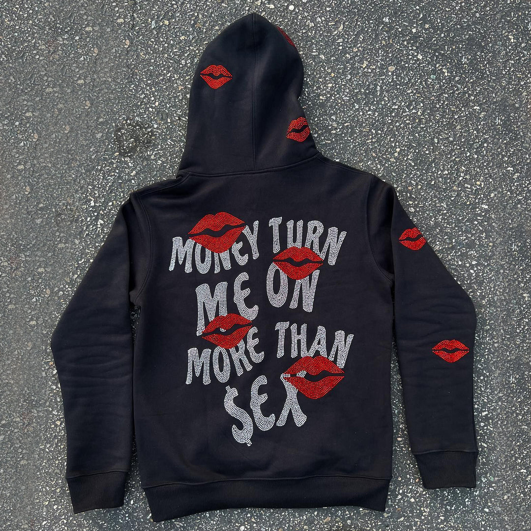 Trendy Personalized Print Zip-Up Sweatshirt