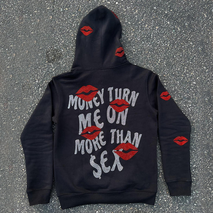 Trendy Personalized Print Zip-Up Sweatshirt