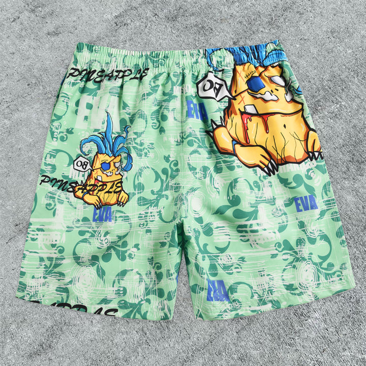 Cartoon Pattern Casual Outdoor Beach Swimming Trunks - boasready