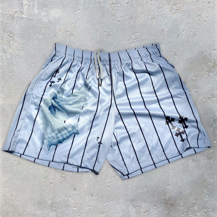 Casual striped angel track shorts - boasready