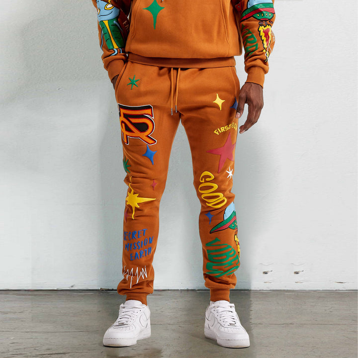 Vintage Street Print Graffiti Sweatpants