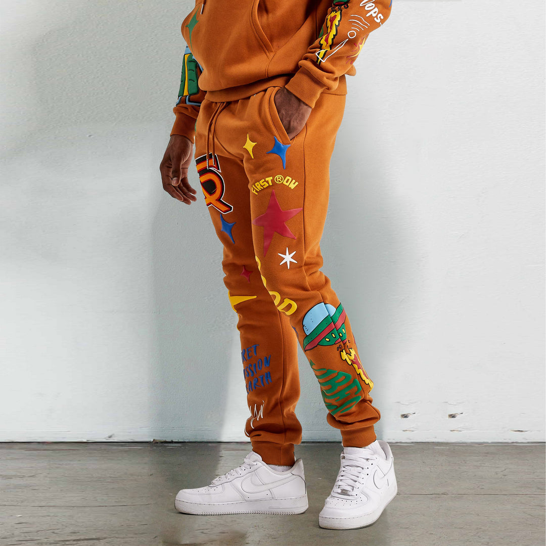 Vintage Street Print Graffiti Sweatpants